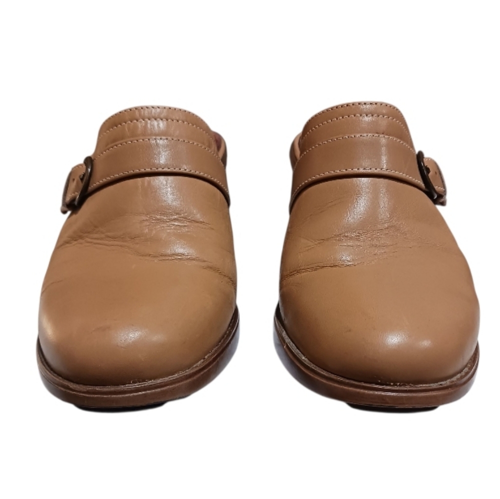 Dansko Leather Mule Clog Block Heel Slip-On Camel - Picture 5 of 13